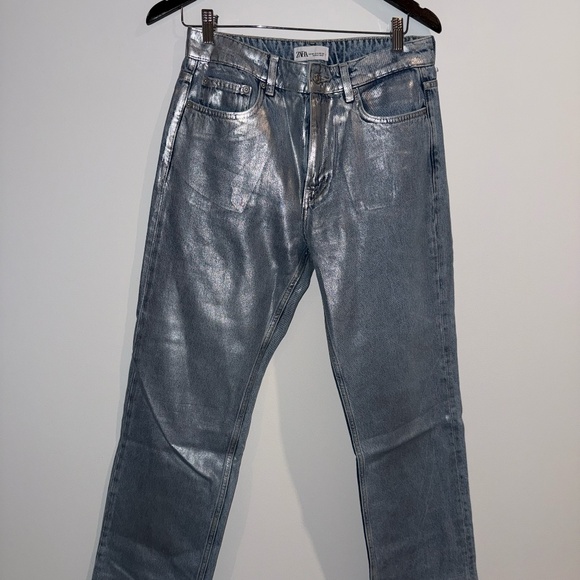 Zara Metallic Jeans - Picture 1 of 3